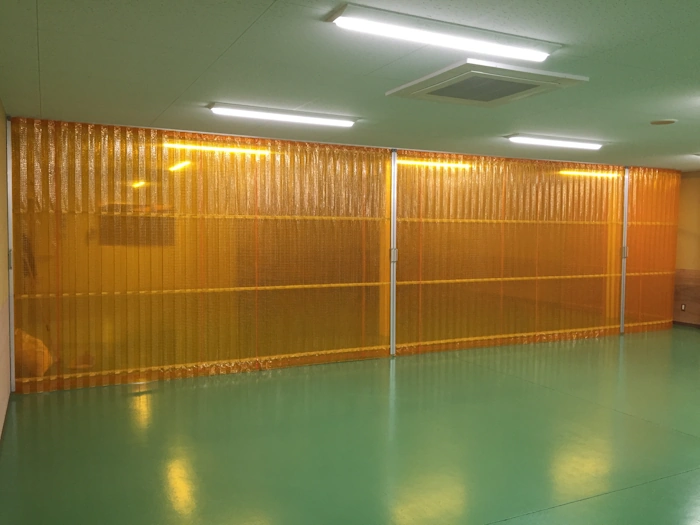 新築食品工場 間仕切り アコーディオンカーテン 防虫